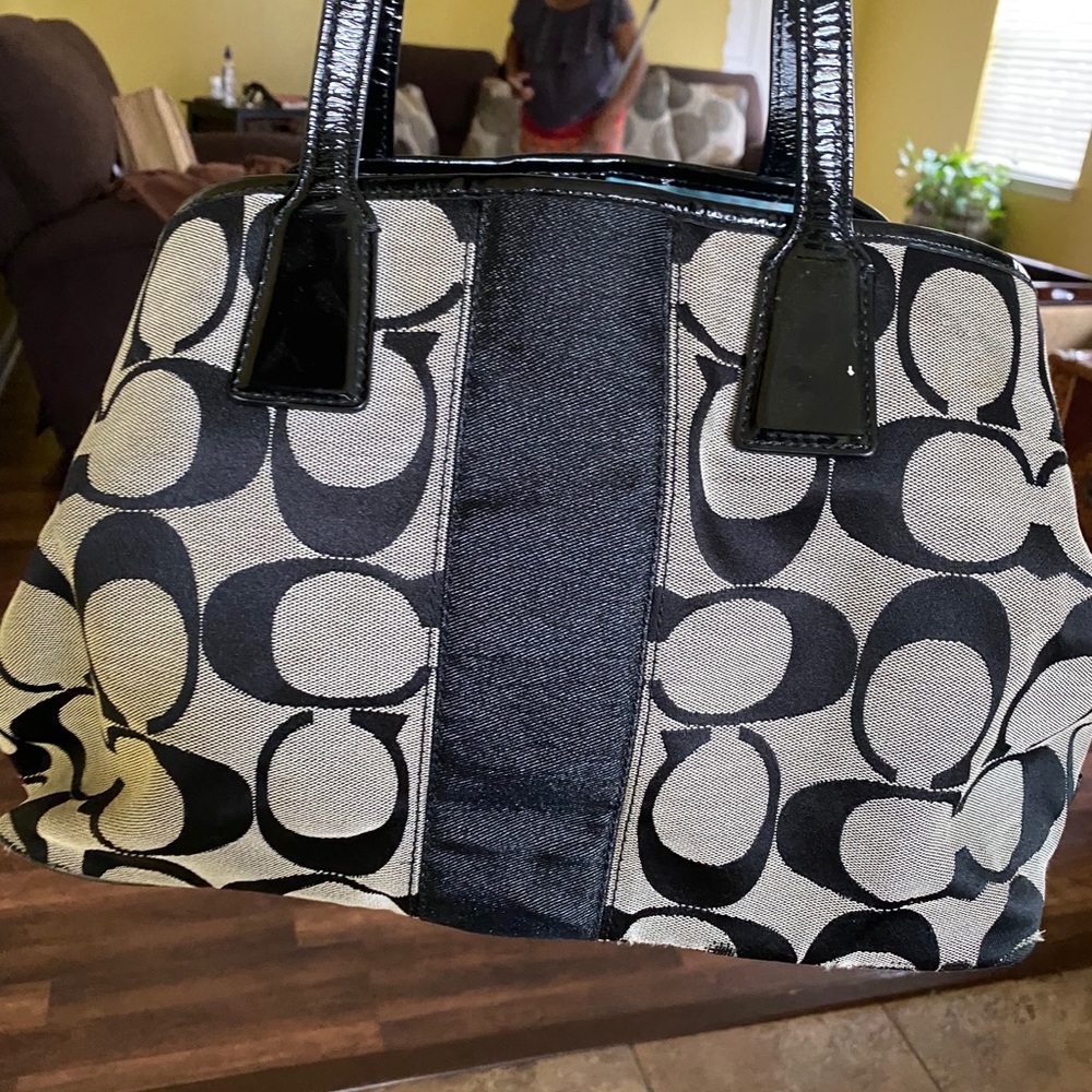 Authentic Black and gray Coach Bag